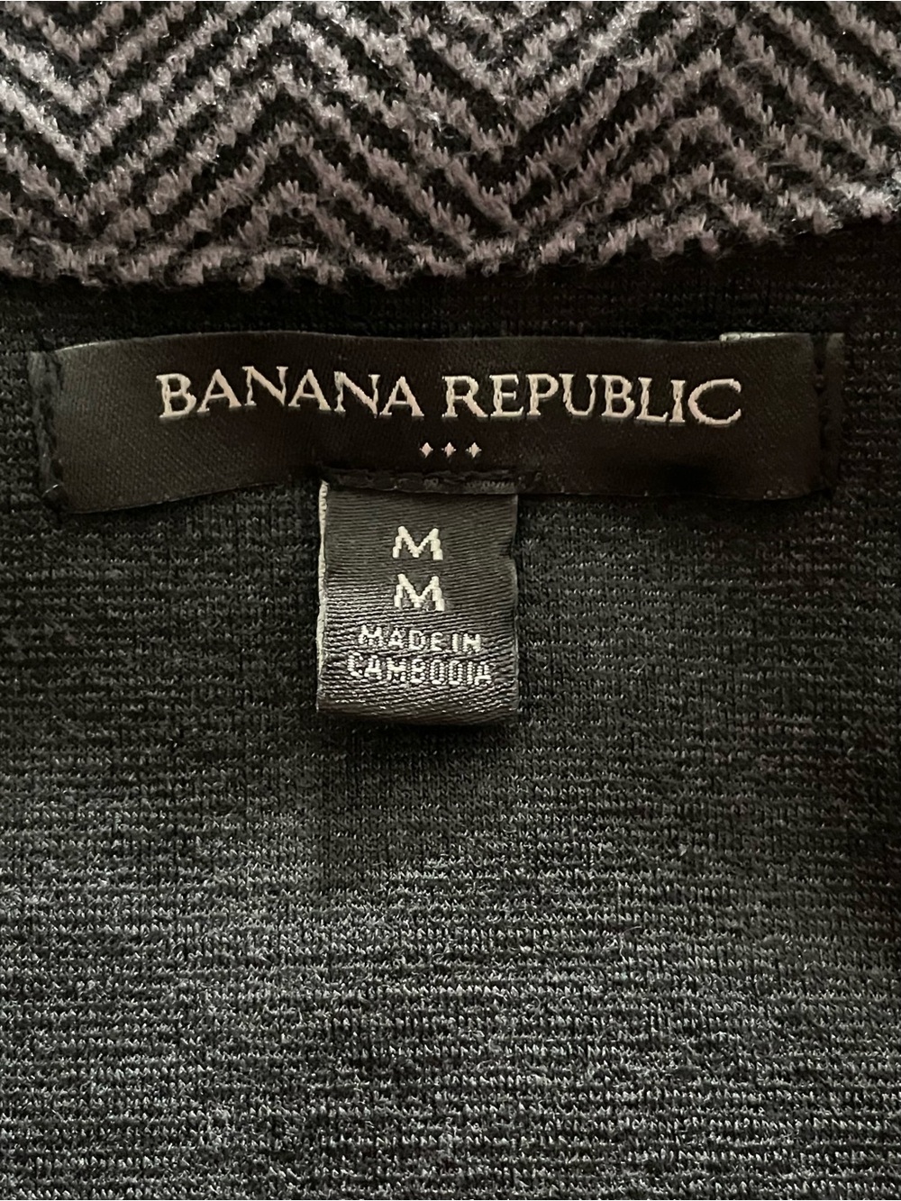 Banana Republic Moto Open Front Blazer Medium Charcoal Herringbone - Picture 4 of 7